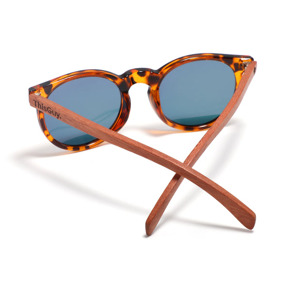 Rose Wood Print Frame Sunglasses – Trendy UV400 Protection & Stylish Design - View #5