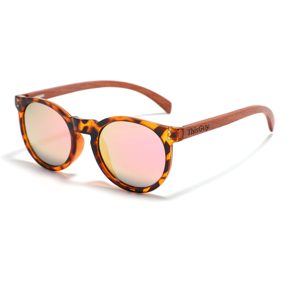 Rose Wood Print Frame Sunglasses – Trendy UV400 Protection & Stylish Design - View #7