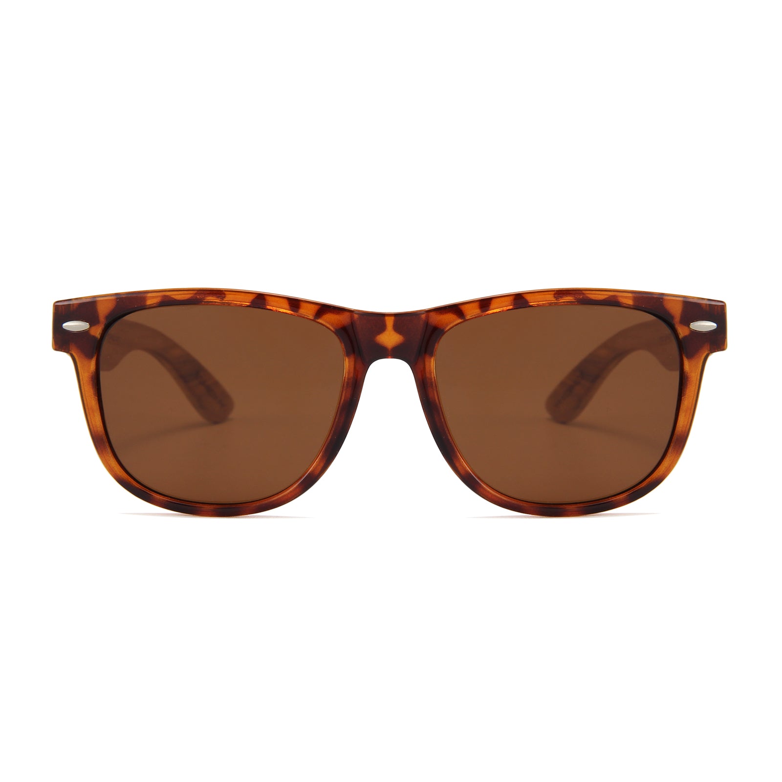 Zebra Wood Wayfarer Style Sunglasses (Tortoise Shell)