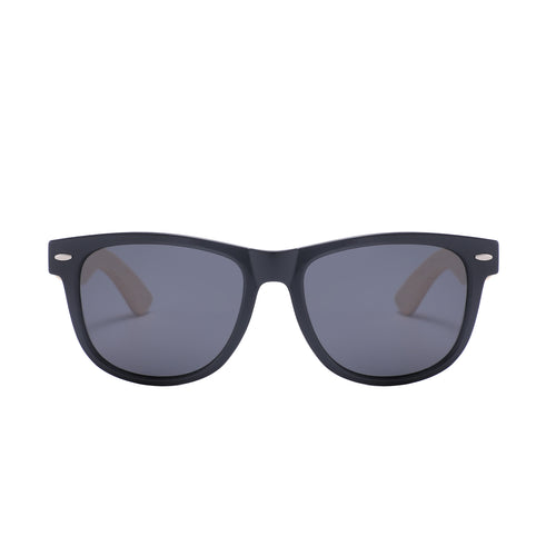 Bamboo Wayfarer Style Sunglasses (Black)