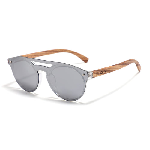 Zebra Wood Splinters (Grey with Silver REVO Lens)