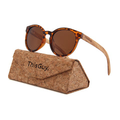 Zebra Wood Fighter Sunglasses (Tortoise Shell)