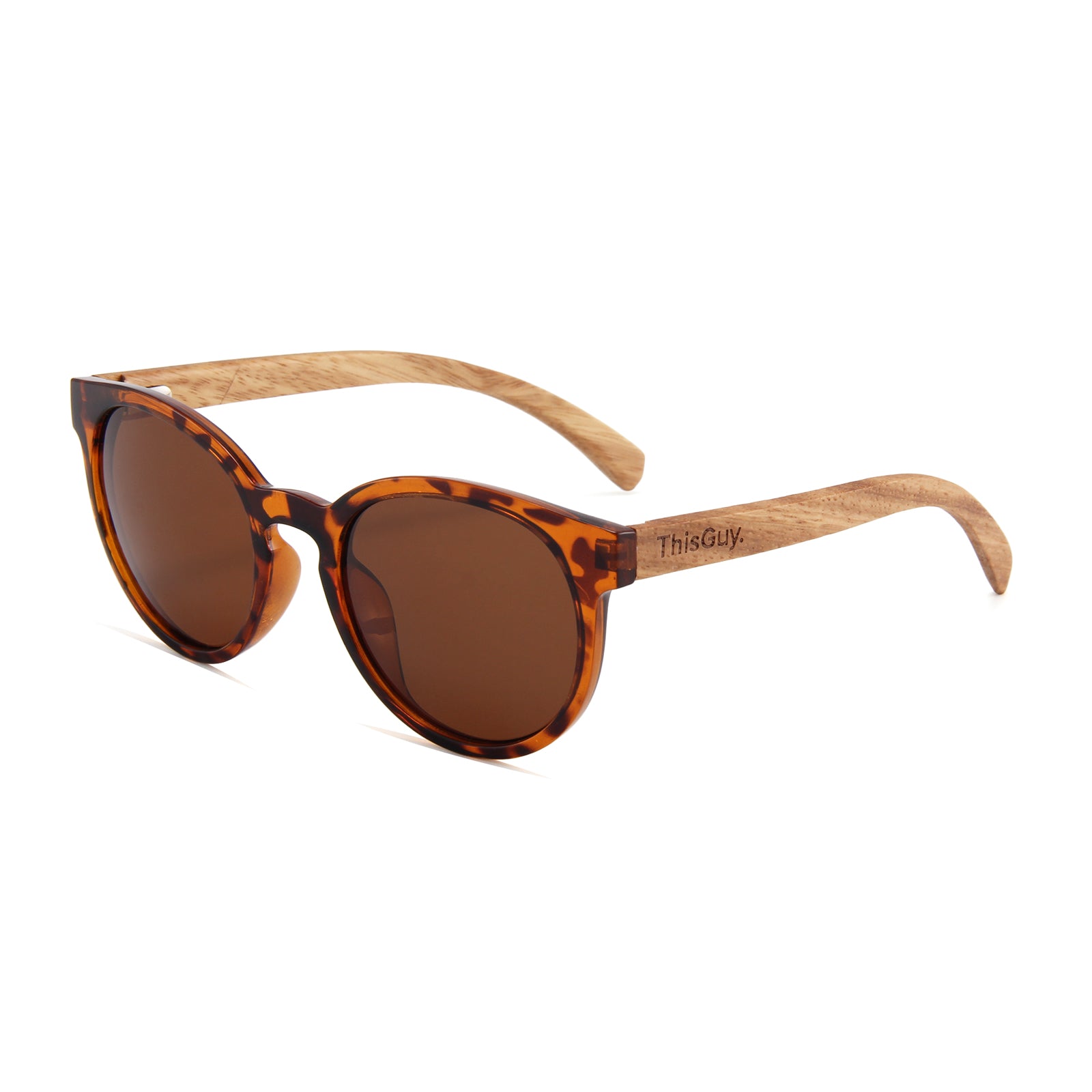 Zebra Wood Fighter Sunglasses (Tortoise Shell)