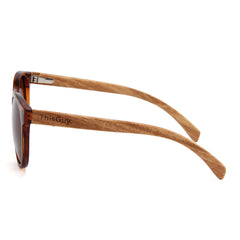 Zebra Wood Fighter Sunglasses (Tortoise Shell)